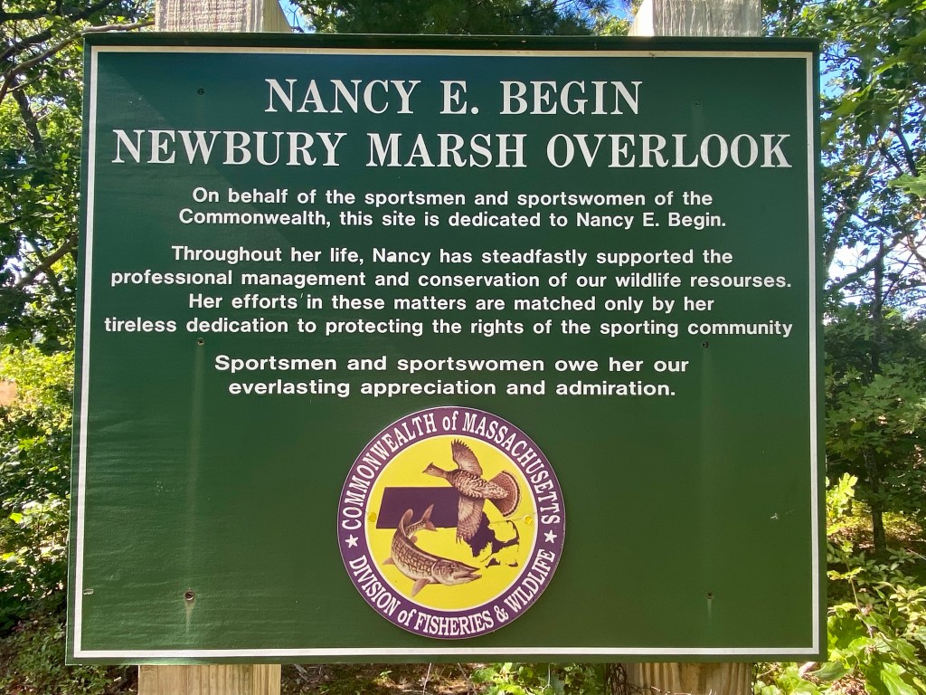 Nancy E. Begin Newbury Salt Marsh Overlook signage